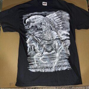 Vintage 90s nature Native American AOP all over print very rare SIZE L  all over